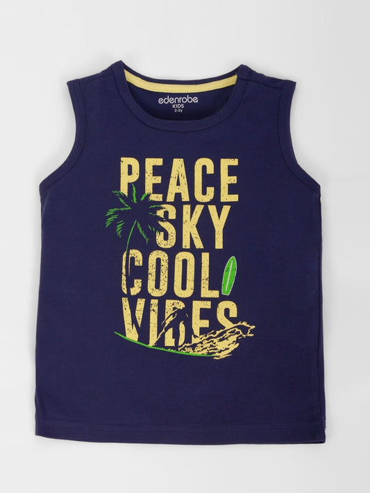 Edenrobe - Boy's Blue Tank Top - EBTT21-012