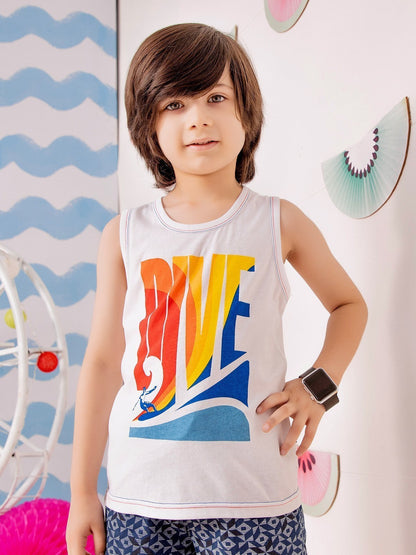 Edenrobe - Boy's White Tank Top - EBTT21-014