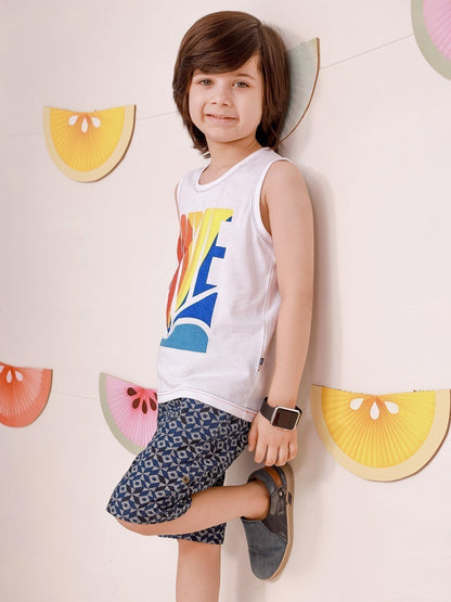 Edenrobe - Boy's White Tank Top - EBTT21-014