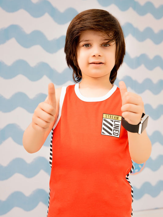 Edenrobe - Boy's Red Tank Top - EBTT21-015