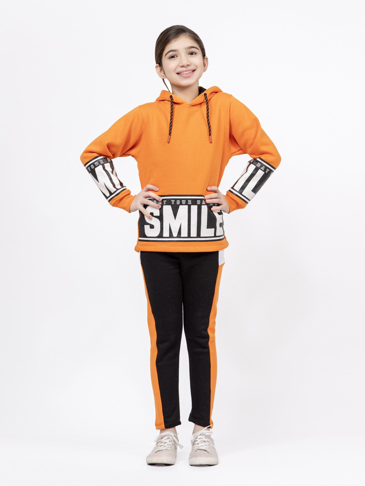 Edenrobe - Girl's Orange Hoodie - EGTH21-002