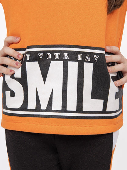 Edenrobe - Girl's Orange Hoodie - EGTH21-002