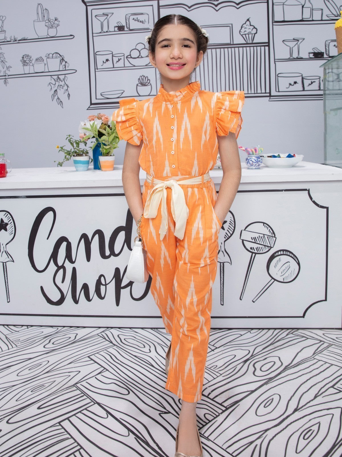 Edenrobe - Girl's Orange Jumpsuit - EGTJS21-002