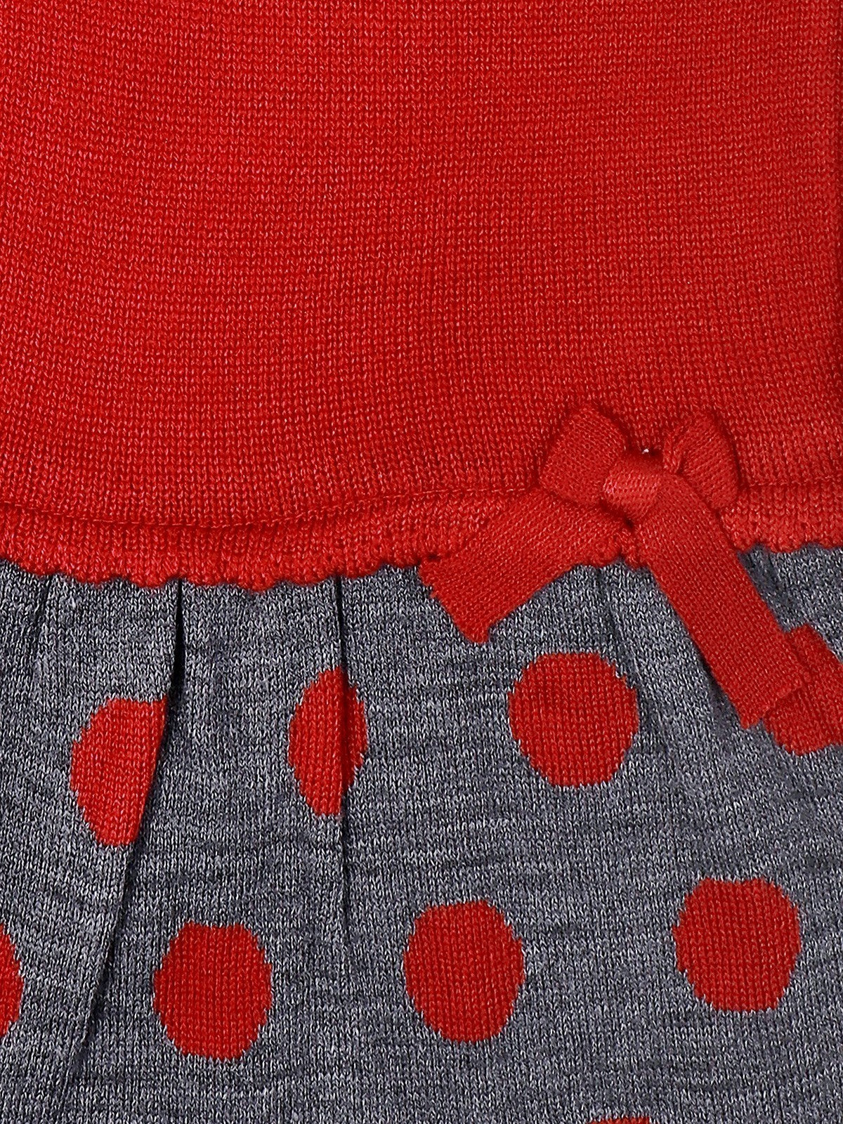 Edenrobe - Girl's Deep Red Sweater Frock - EGTF21W-006