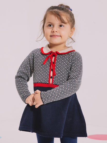 Edenrobe - Girl's Multi Sweater Frock - EGTF21W-007