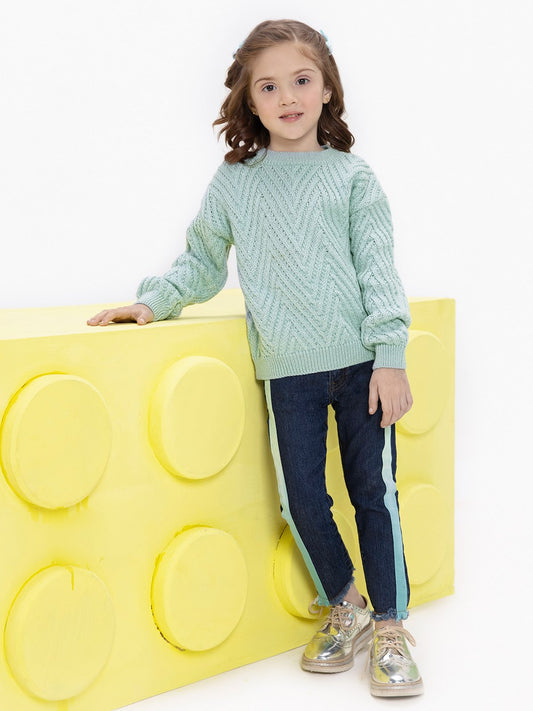 Edenrobe - Girl's Teal Green Sweater - EGTSWT21-005