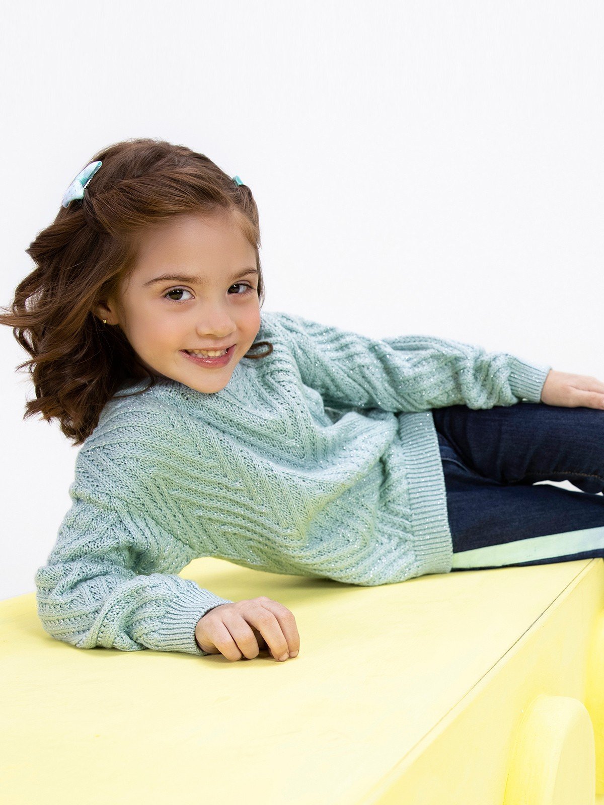 Edenrobe - Girl's Teal Green Sweater - EGTSWT21-005