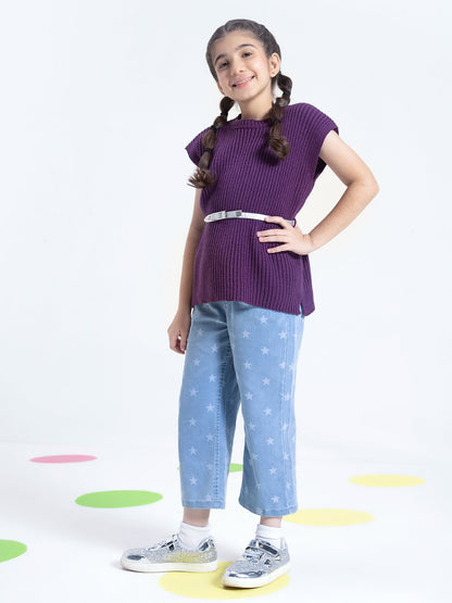 Edenrobe - Girl's Purple Sweater - EGTSWT21-007