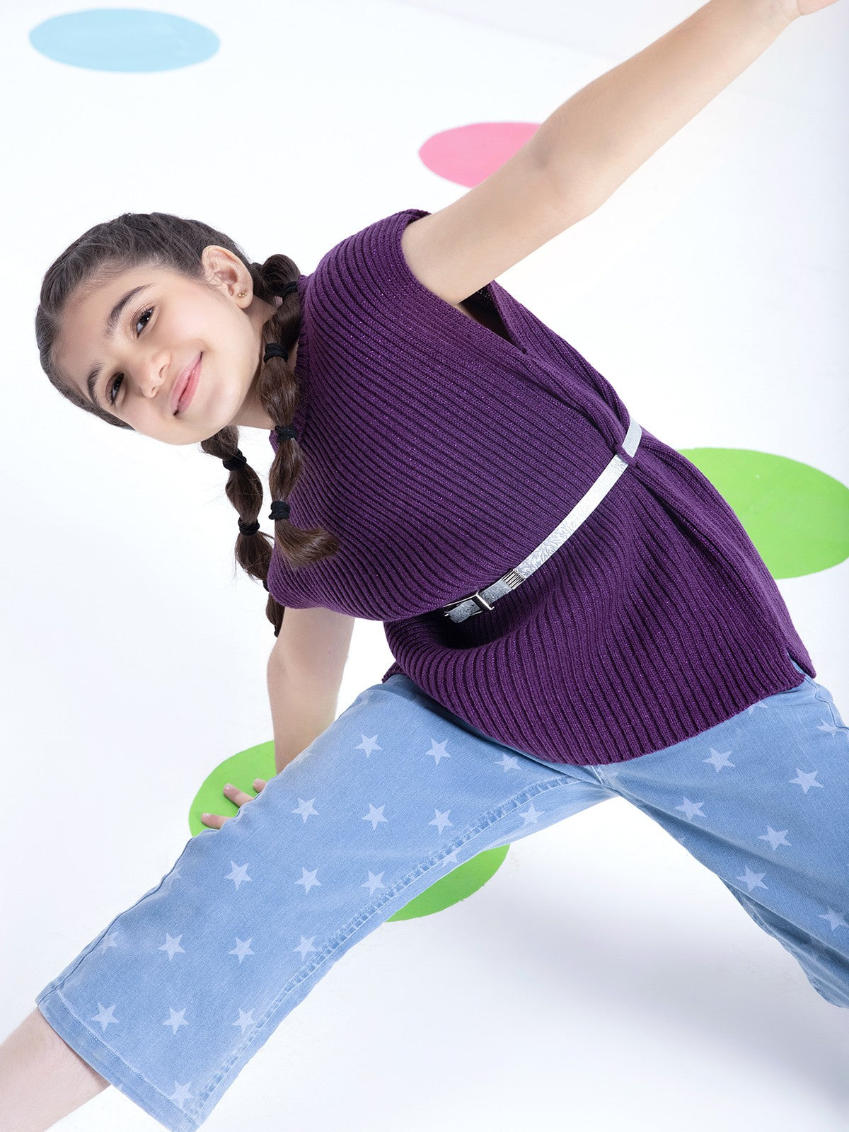 Edenrobe - Girl's Purple Sweater - EGTSWT21-007