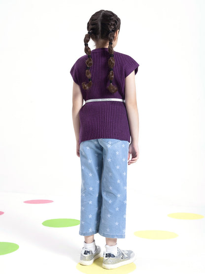 Edenrobe - Girl's Purple Sweater - EGTSWT21-007