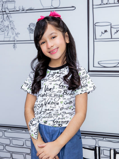 Edenrobe - Girl's White Top - EGTK21-008