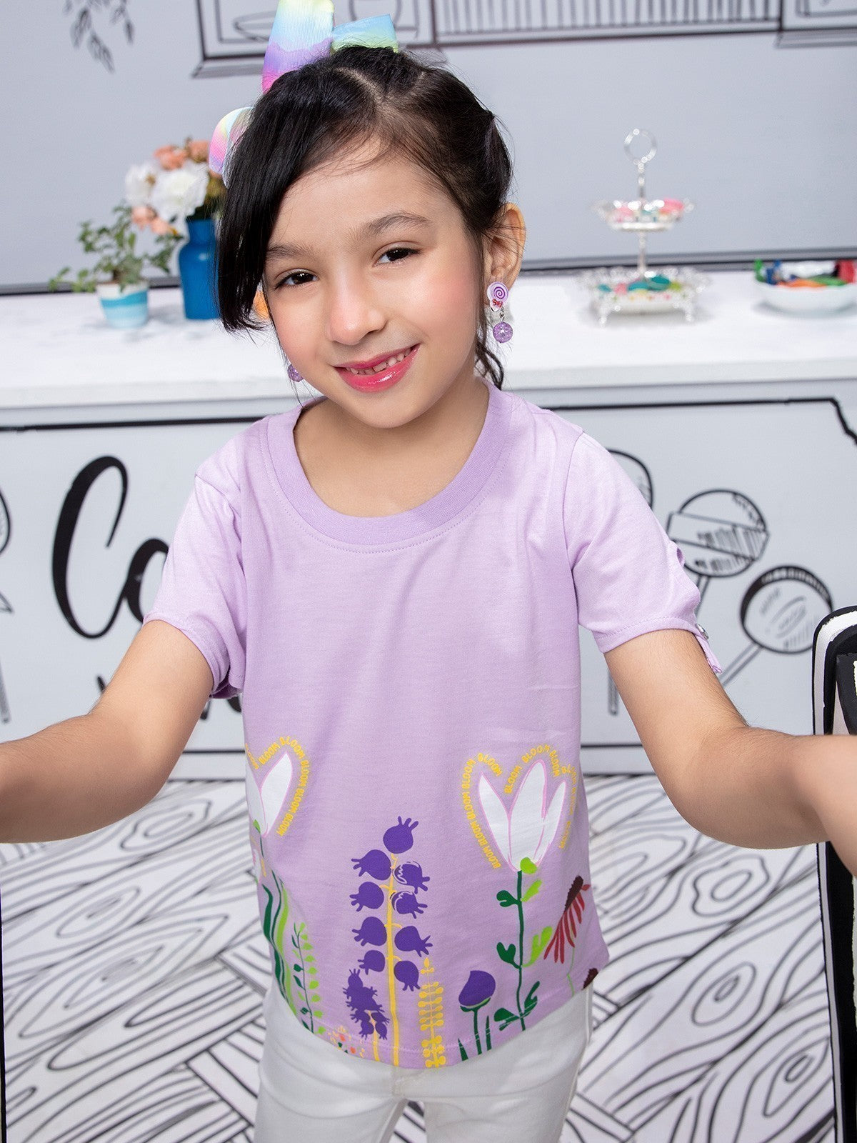 Edenrobe - Girl's Lavender Top - EGTK21-010