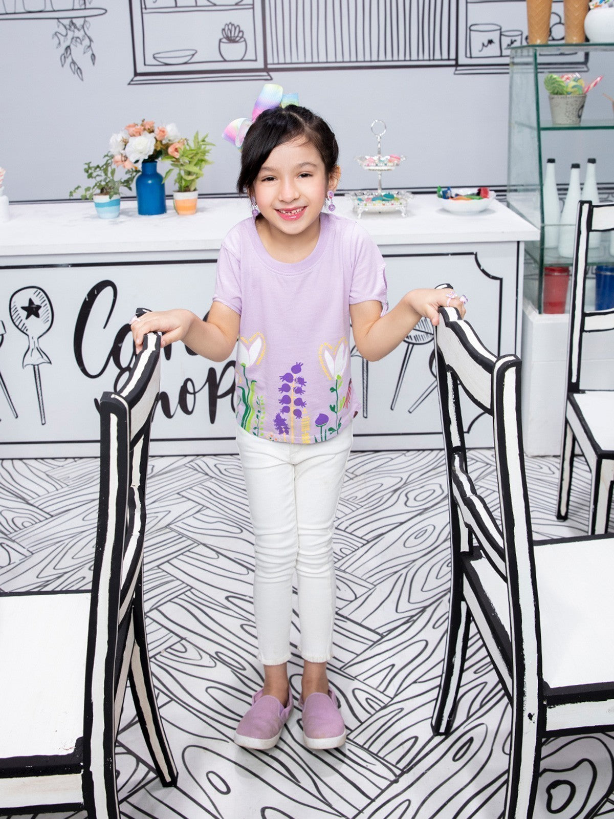 Edenrobe - Girl's Lavender Top - EGTK21-010