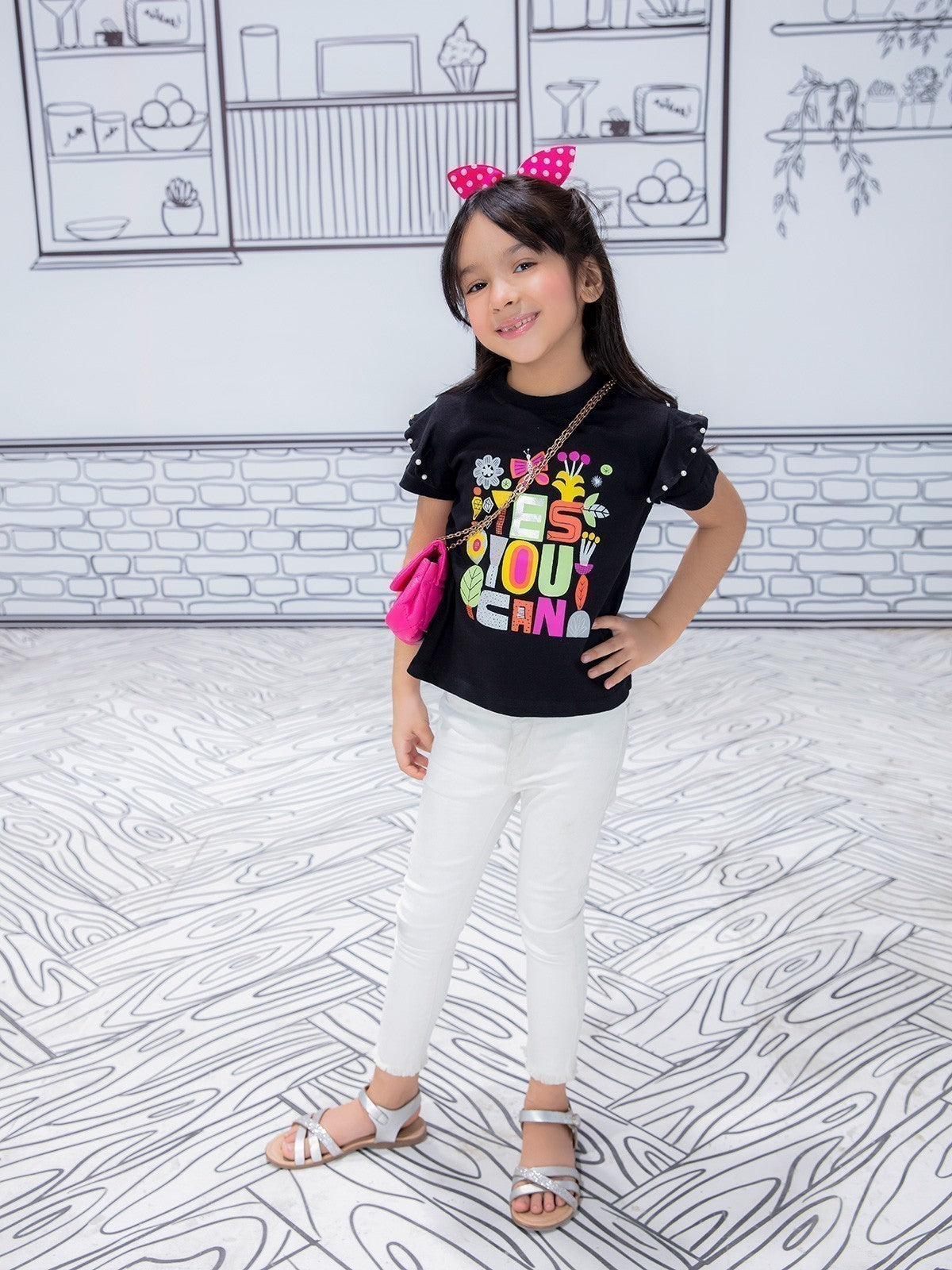 Edenrobe - Girl's Black Top - EGTK21-015