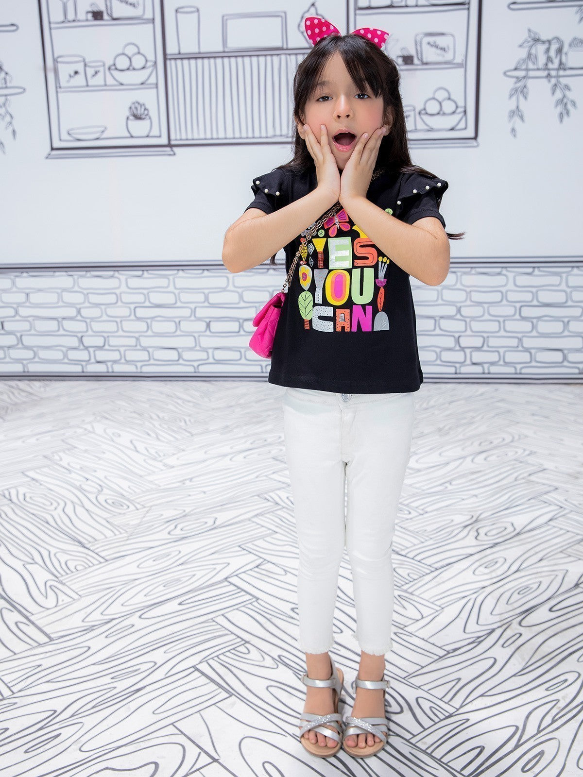 Edenrobe - Girl's Black Top - EGTK21-015