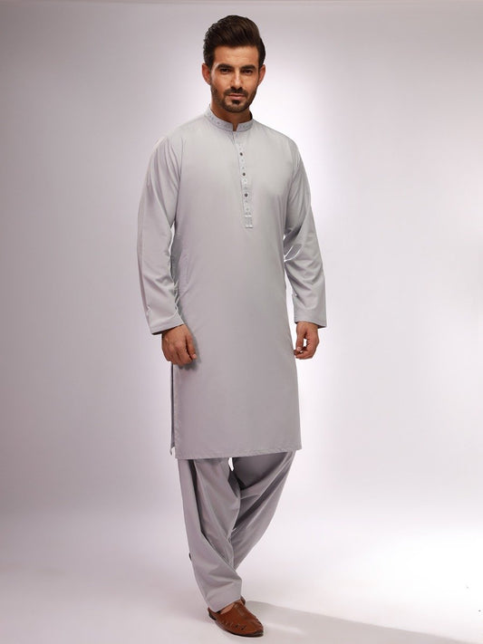 Edenrobe - Men's Slate Blue Kurta Shalwar - EMTKS21S-40865