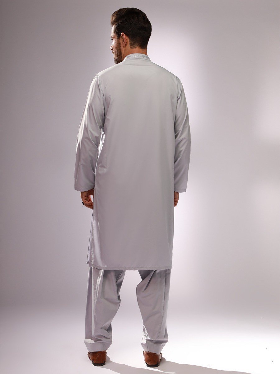 Edenrobe - Men's Slate Blue Kurta Shalwar - EMTKS21S-40865