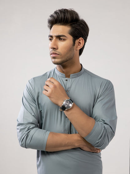 Edenrobe - Men's Sea Green Kurta Shalwar - EMTKS21S-40896
