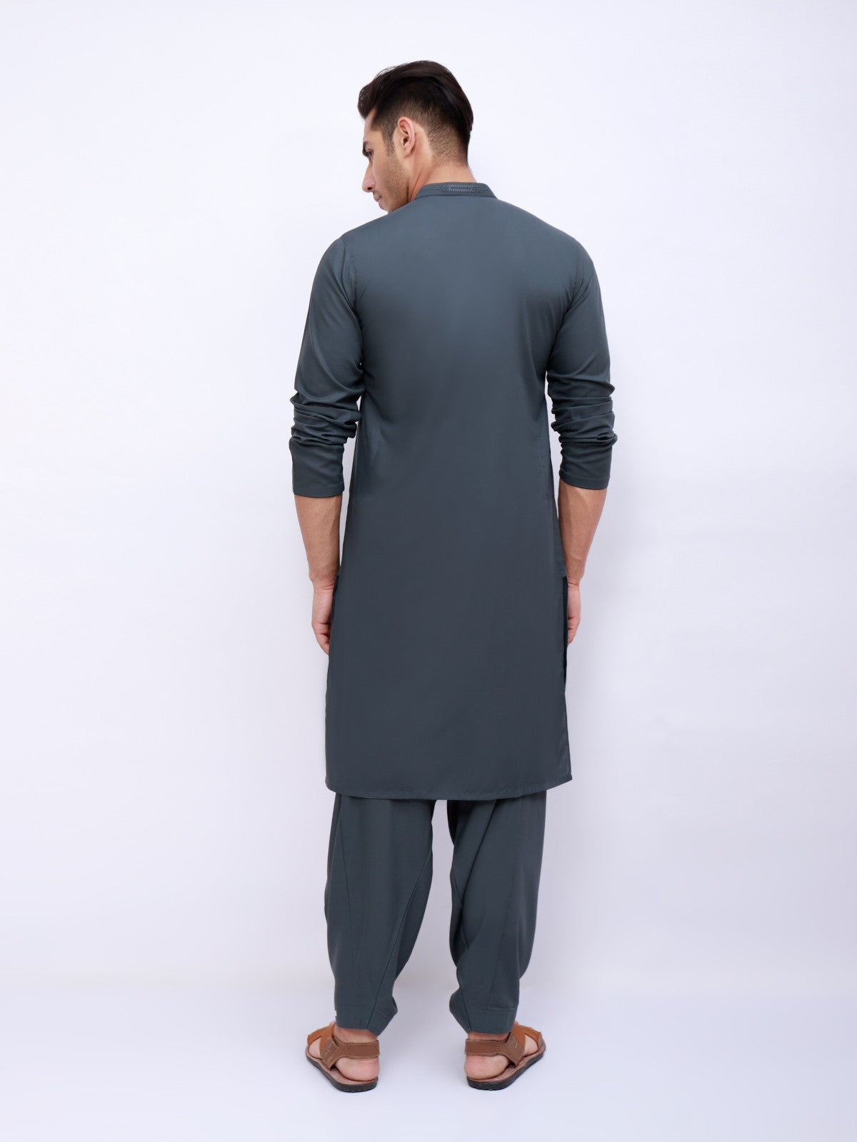 Edenrobe - Men's Teal Kurta Shalwar - EMTKS21S-40900