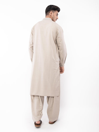 Edenrobe - Men's Light Coffee Kurta Shalwar - EMTKS21S-40920