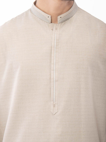 Edenrobe - Men's Light Coffee Kurta Shalwar - EMTKS21S-40920