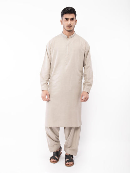 Edenrobe - Men's Light Coffee Kurta Shalwar - EMTKS21S-40920