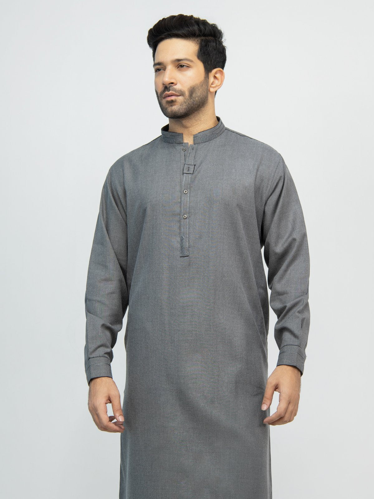 Edenrobe - Men's Grey Kurta Shalwar - EMTKS21S-40931