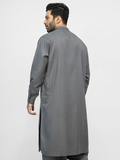 Edenrobe - Men's Grey Kurta Shalwar - EMTKS21S-40931