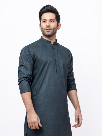 Edenrobe - Men's Teal Kurta Shalwar - EMTKS21S-40936