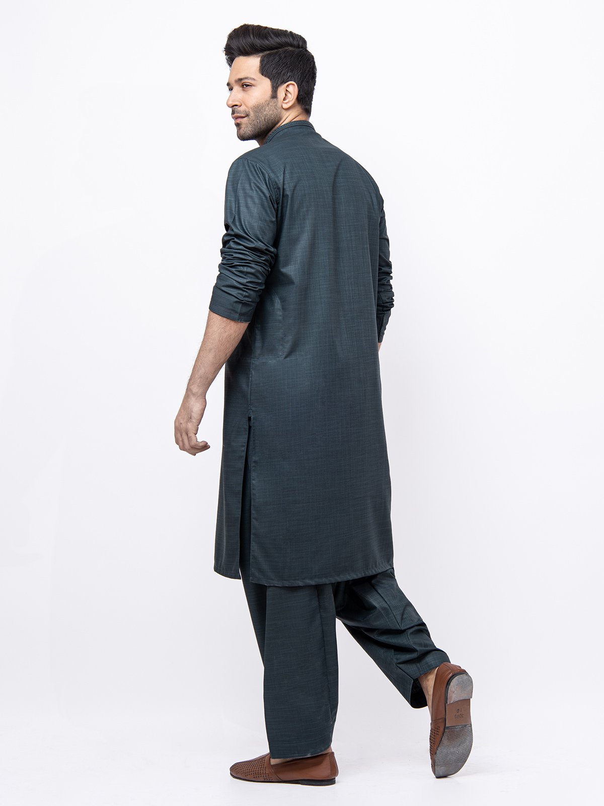 Edenrobe - Men's Teal Kurta Shalwar - EMTKS21S-40936