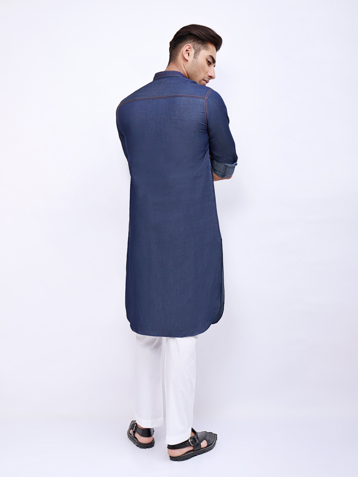 Edenrobe - Men's Denim Blue Kurta - EMTK21S-99029