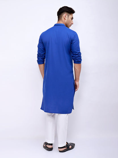 Edenrobe - Men's Royal Blue Kurta - EMTK21S-99045
