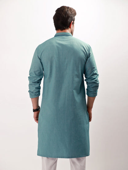 Edenrobe - Men's Sea Green Kurta - EMTK21S-99071