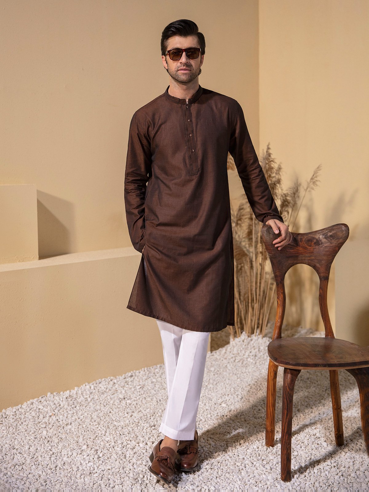 Edenrobe - Men's Brown Kurta - EMTK21S-99092