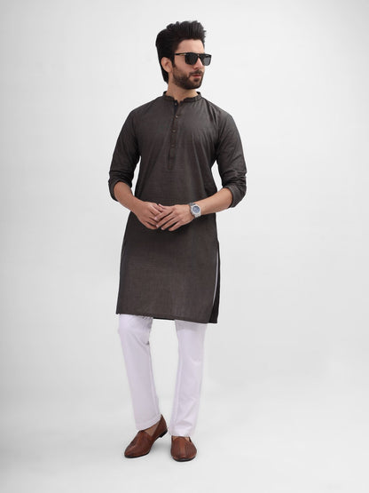 Edenrobe - Men's Black Olive Kurta - EMTK21S-99101