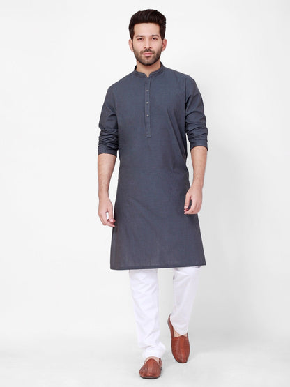 Edenrobe - Men's Charcoal Grey Kurta - EMTK21S-99103