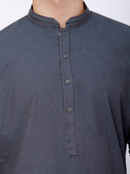 Edenrobe - Men's Charcoal Grey Kurta - EMTK21S-99103