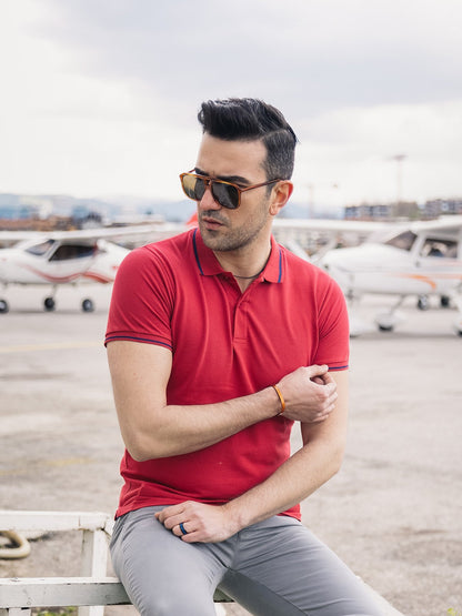 Edenrobe - Men's Red Polo Shirt - EMTPS21-003