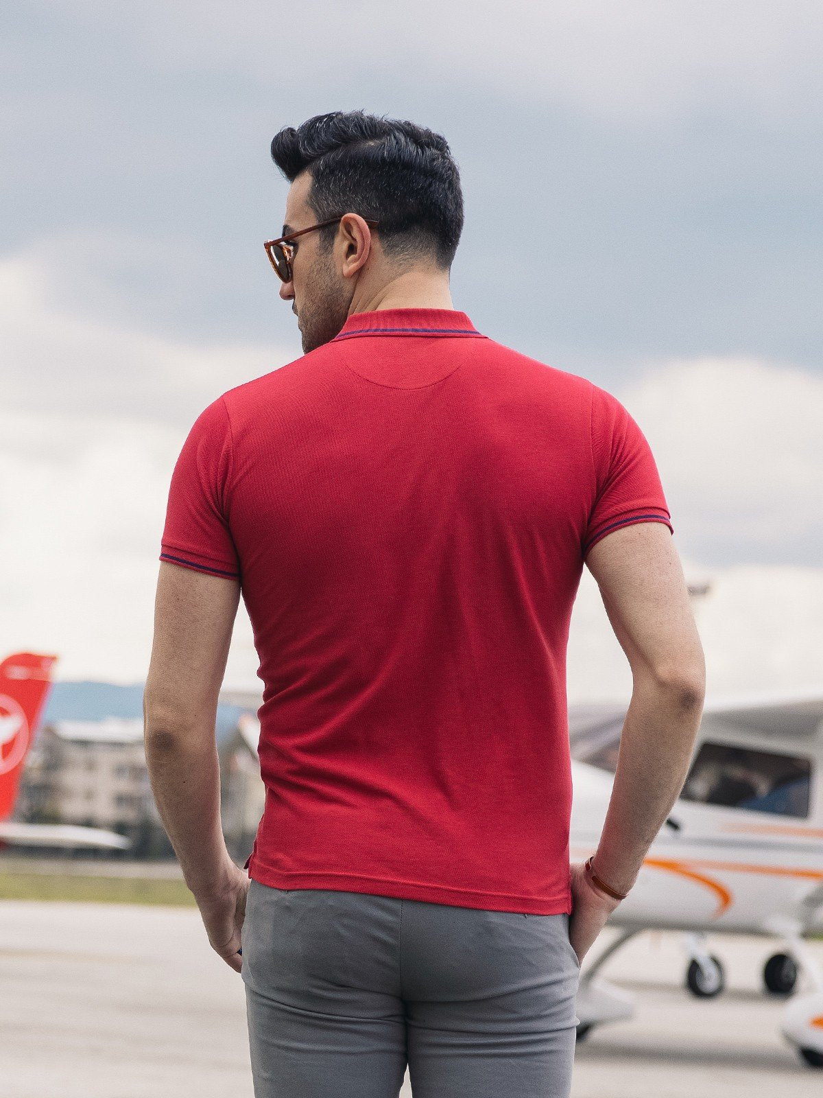 Edenrobe - Men's Red Polo Shirt - EMTPS21-003