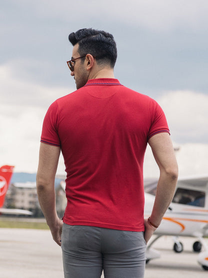 Edenrobe - Men's Red Polo Shirt - EMTPS21-003
