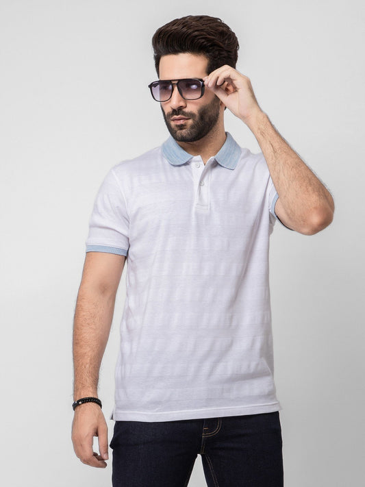 Edenrobe - Men's White Polo Shirt - EMTPS21-004