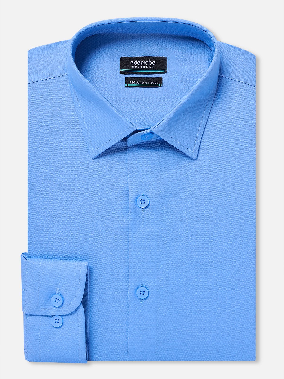 Edenrobe - Men's Sky Blue Plain Shirt - EMTSB21-051