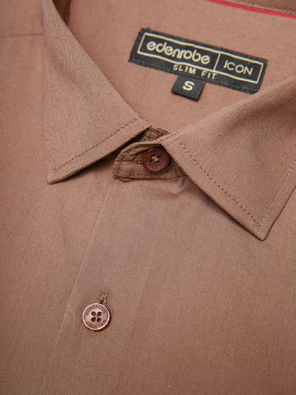 Edenrobe - Men's Plain Brown Shirt - EMTSI21-50200