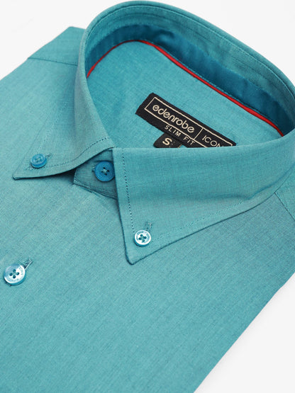 Edenrobe - Men's Teal Shirt Plain - EMTSI21-50219