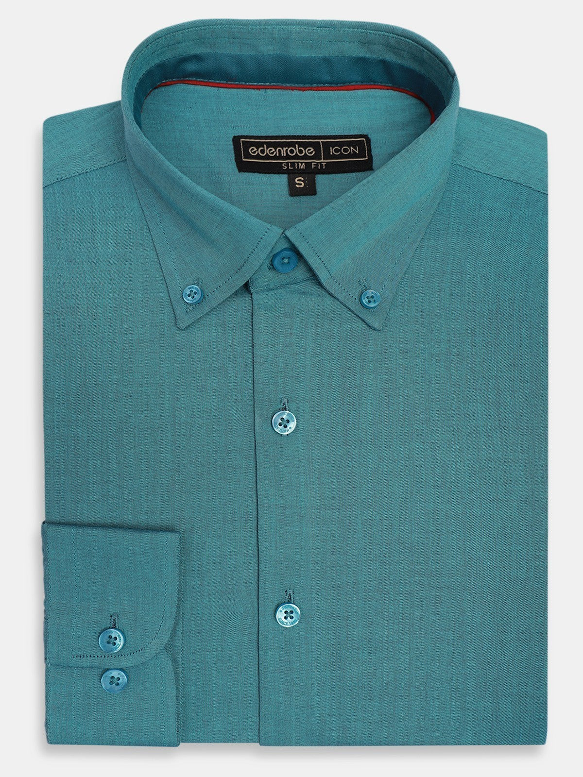 Edenrobe - Men's Teal Shirt Plain - EMTSI21-50219