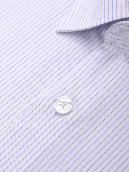 Edenrobe - Men's White & Blue Pin Striped Shirt - EMTSB21-014