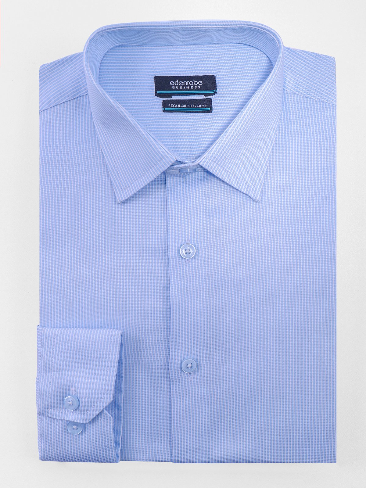 Edenrobe - Men's Sky Blue Striped Shirt - EMTSB21-027