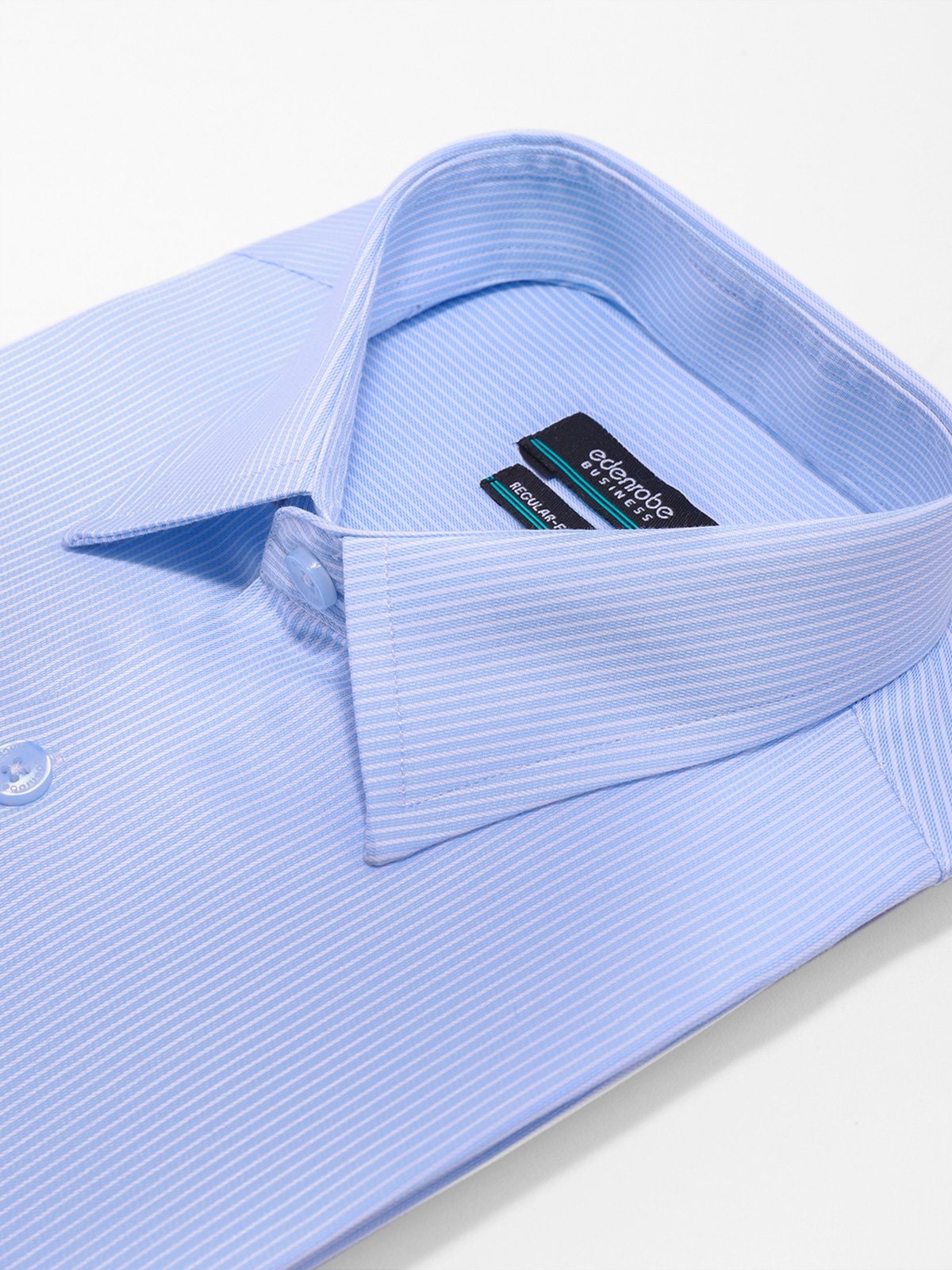 Edenrobe - Men's Sky Blue Striped Shirt - EMTSB21-027