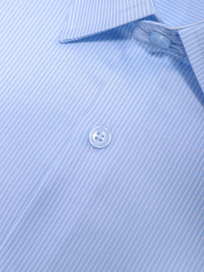 Edenrobe - Men's Sky Blue Striped Shirt - EMTSB21-027
