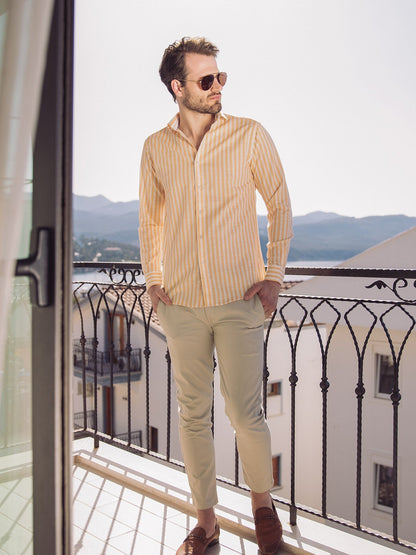 Edenrobe - Men's White & Orange Shirt - EMTSUC21-122